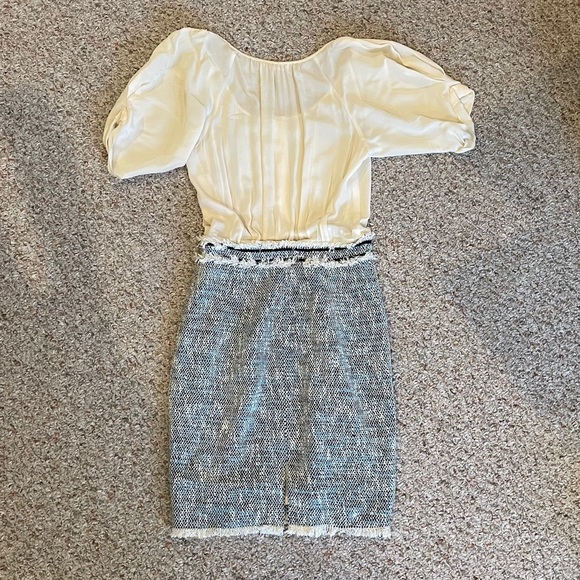 Rebecca Taylor Chiffon and Tweed Dress NWOT - Picture 2 of 6